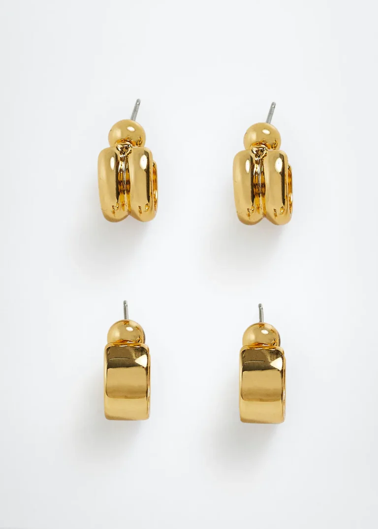 Faceted Hoop Earrings In 18K Yellow Gold