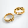 Faceted Huggie Hoop Earrings In 18K Yellow Gold